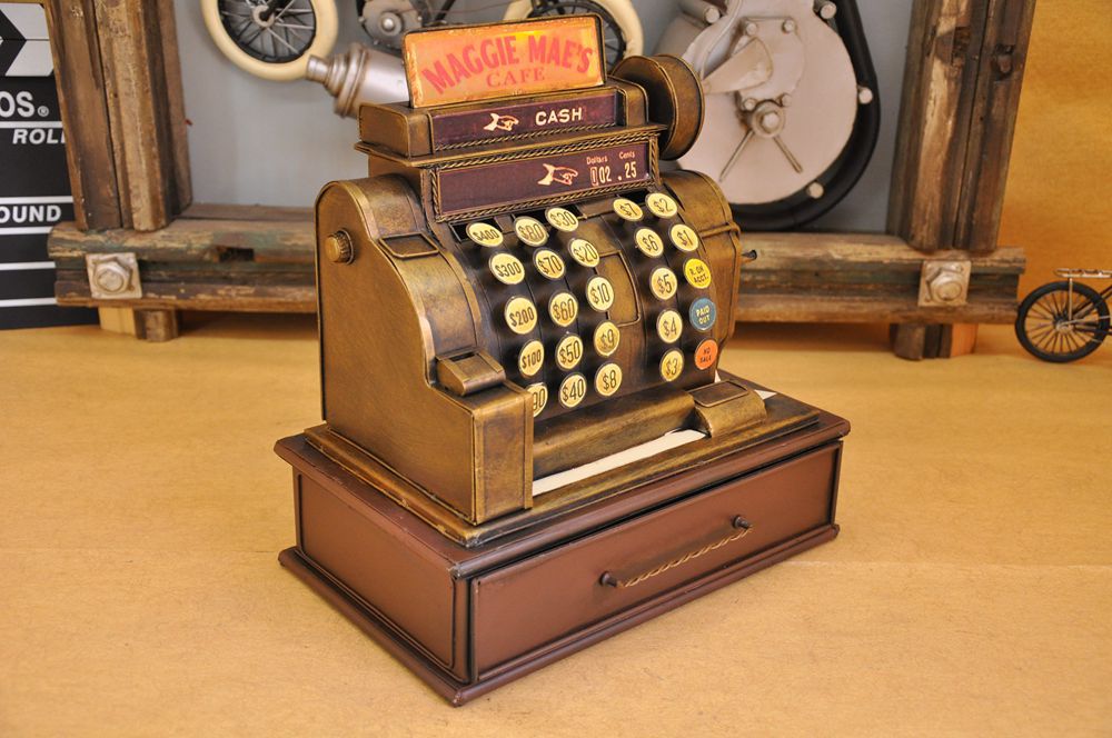 Retro old cash register model home soft decoration restaurant bar decorative arts and crafts. Retro old cash register model home soft decoration restaurant bar decorative arts and crafts.