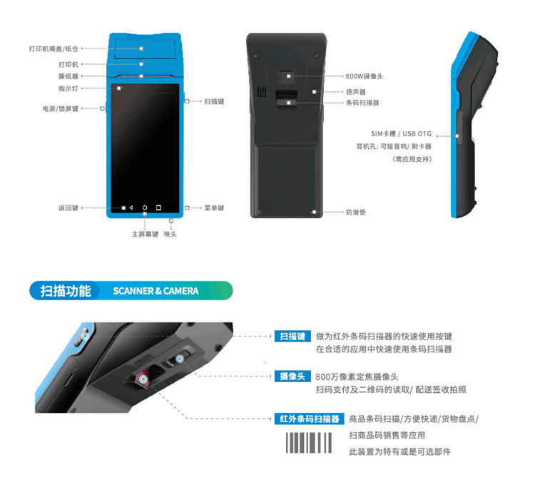 Handheld Takeaway Bluetooth Printer Mobile Phone WiFi Thermosensitive POS Cash Register Meituan Hungry Handheld Takeaway Bluetooth Printer Mobile Phone WiFi Thermosensitive POS Cash Register Meituan Hungry