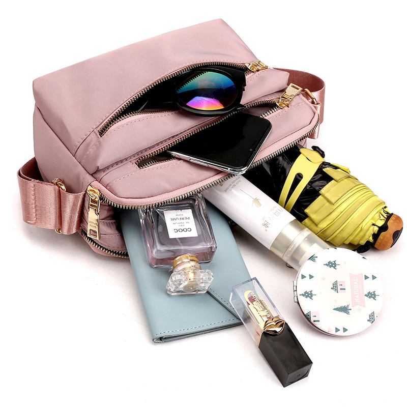 Multi-Layer Zipper Oxford Cloth Small Bag Casual Messenger Bag Large Capacity Cash Register Business Bag Women&#039;s Shoulder Lightweight Mom Bag