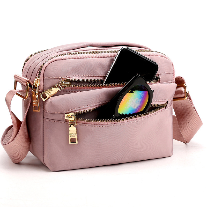 Multi-Layer Zipper Oxford Cloth Small Bag Casual Messenger Bag Large Capacity Cash Register Business Bag Women&#039;s Shoulder Lightweight Mom Bag