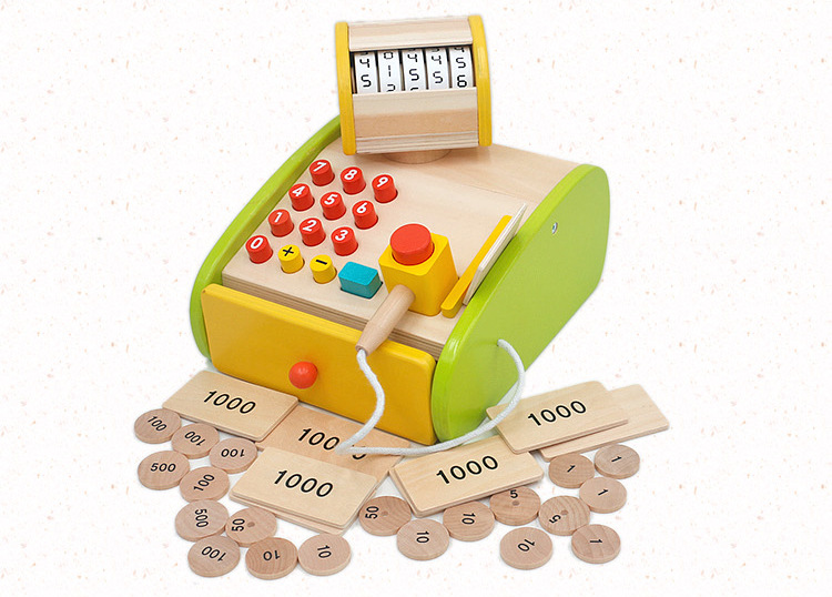 Children's Wooden Simulation Supermarket Cash Register Kindergarten Play House Supermarket Cashier Machine Early Education Educational Wooden Toys Children's Wooden Simulation Supermarket Cash Register Kindergarten Play House Supermarket Cashier Machine Early Education Educational Wooden Toys