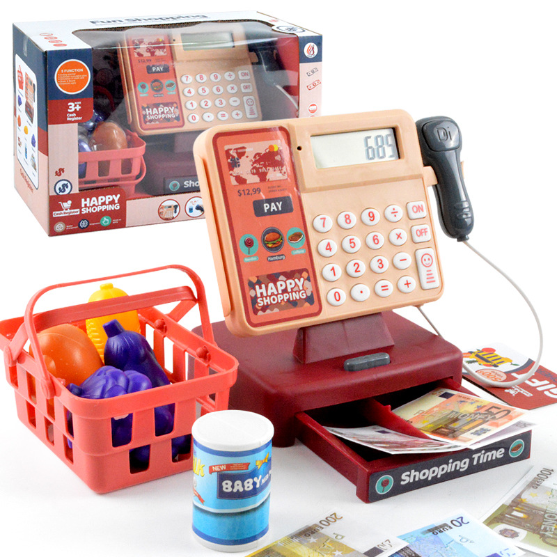 Play House Toy Children&#039;s Supermarket Cash Register Toy Girl&#039;s Toy with Calculator Simulation Cash Register Toy