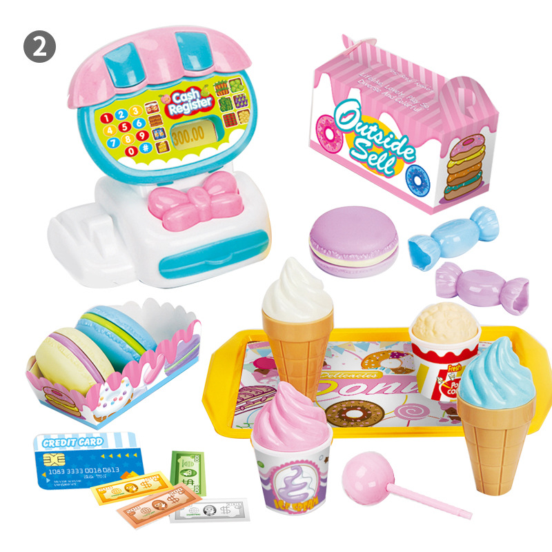 Foreign Trade New Multi-Function Simulation Cash Register Toy Home Appliance Series Children Play House Electric Lamplight Music