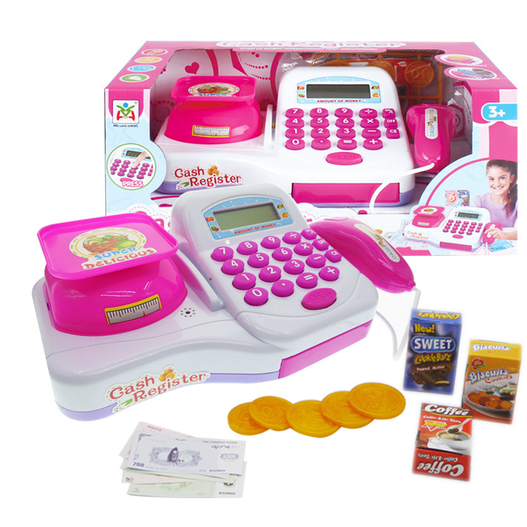 Foreign Trade New Multi-Function Simulation Cash Register Toy Home Appliance Series Children Play House Electric Lamplight Music