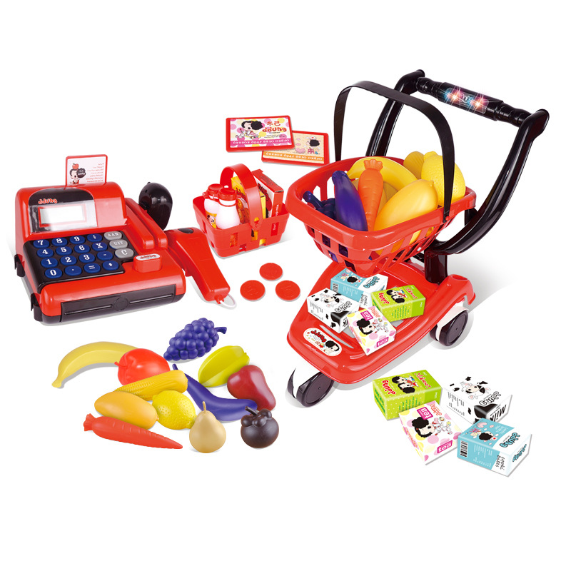 Ddung/ Ddung Educational Toys Shopping Cart Cash Register Combination Baby House Playing Simulation Toys Children Gifts