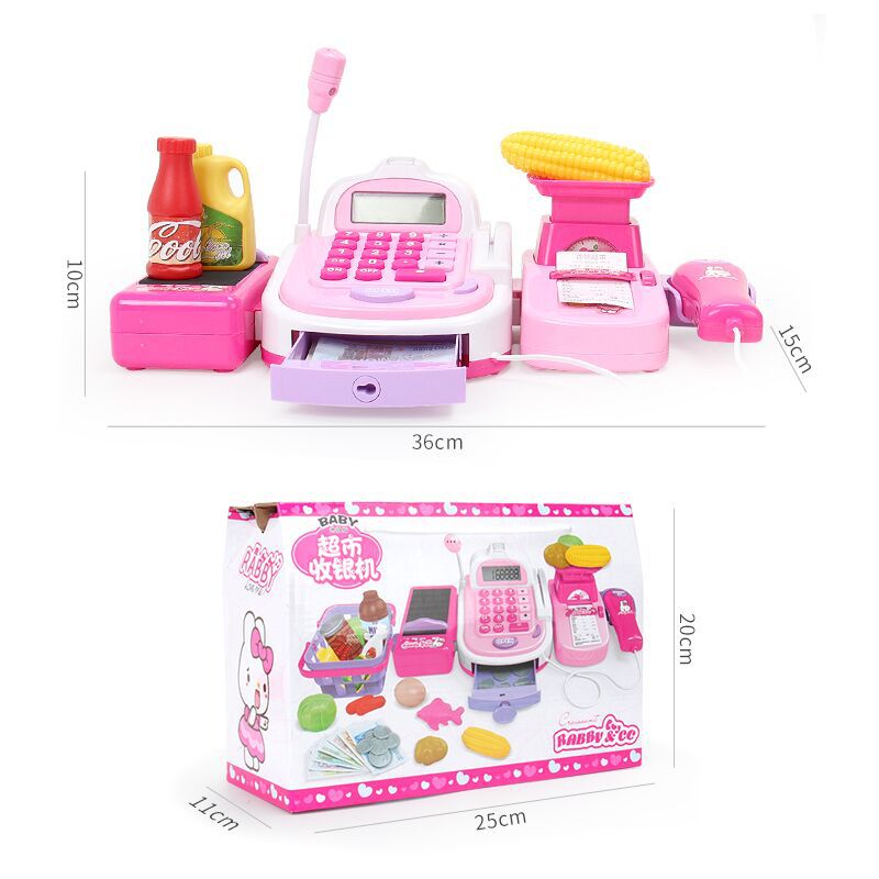 Play House Children&#039;s Toy Girl Supermarket Cash Register Girls&#039; Birthday Gifts Little Princess Child Baby Set