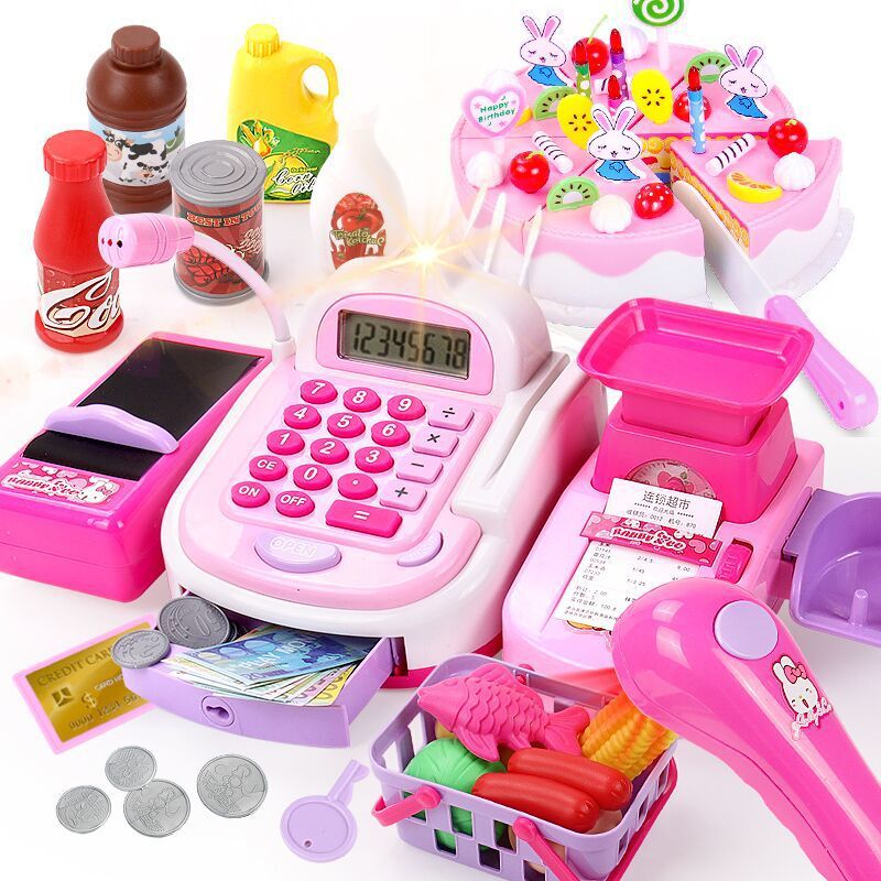 Play House Children&#039;s Toy Girl Supermarket Cash Register Girls&#039; Birthday Gifts Little Princess Child Baby Set