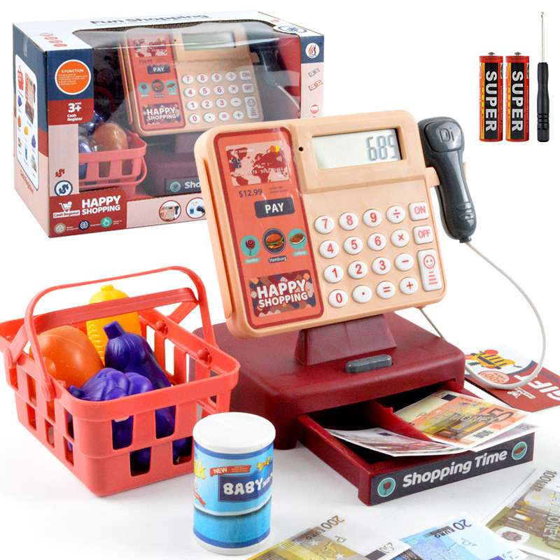 Play House Toy Children&#039;s Supermarket Cash Register Toy Girl&#039;s Toy with Calculator Simulation Cash Register Toy