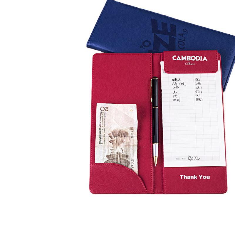 Factory Supply Hotel Leather Cash Register Restaurant Menu Clip Checkout Receipt Bill Can Be Quoted as Pictures and Samples