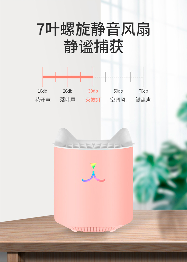 USB Photocatalyst Cat Cat Mosquito Killing Lamp Household Fly Killing Mosquito Repellent Mosquito Killer Mosquito Trap Lamp
