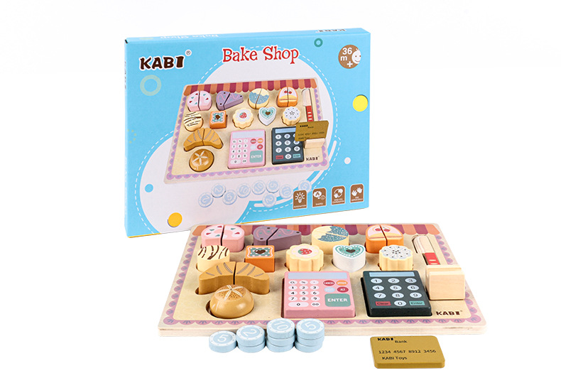 2020 Wooden Simulation Afternoon Tea Cake Machine Children Play House Cash Register Boys and Girls Toys Gift 2020 Wooden Simulation Afternoon Tea Cake Machine Children Play House Cash Register Boys and Girls Toys Gift