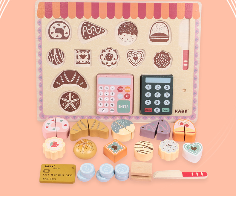 2020 Wooden Simulation Afternoon Tea Cake Machine Children Play House Cash Register Boys and Girls Toys Gift 2020 Wooden Simulation Afternoon Tea Cake Machine Children Play House Cash Register Boys and Girls Toys Gift