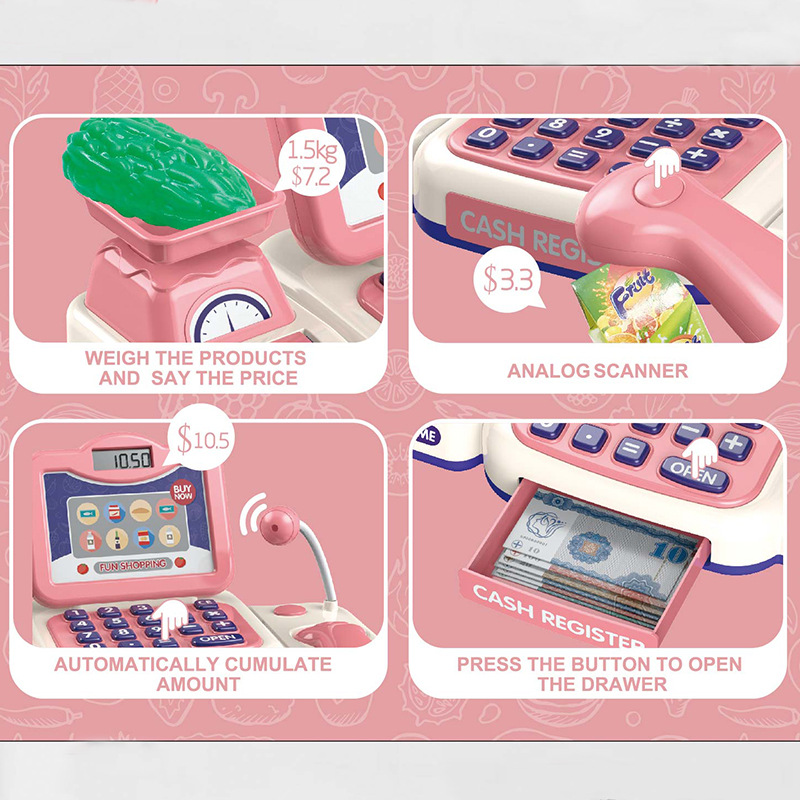 Cross-Border New Arrival Children Play House Supermarket Cash Register Intelligent Voice Scanning Card Swiping Multifunctional Baby Toys Cross-Border New Arrival Children Play House Supermarket Cash Register Intelligent Voice Scanning Card Swiping Multifunctional Baby Toys