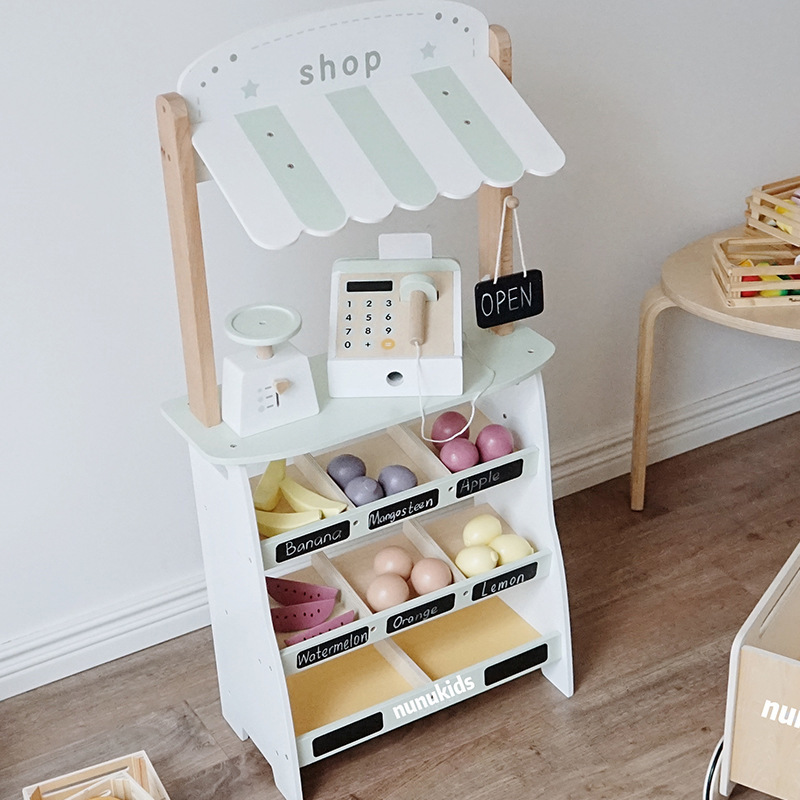 Cross-Border Children Play House Kitchen Toys Sale a Fruit Stall Canteen Supermarket Cash Register Bakery Shopping