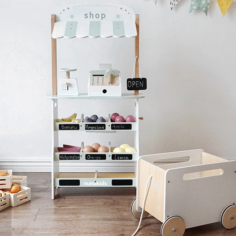 Cross-Border Children Play House Kitchen Toys Sale a Fruit Stall Canteen Supermarket Cash Register Bakery Shopping