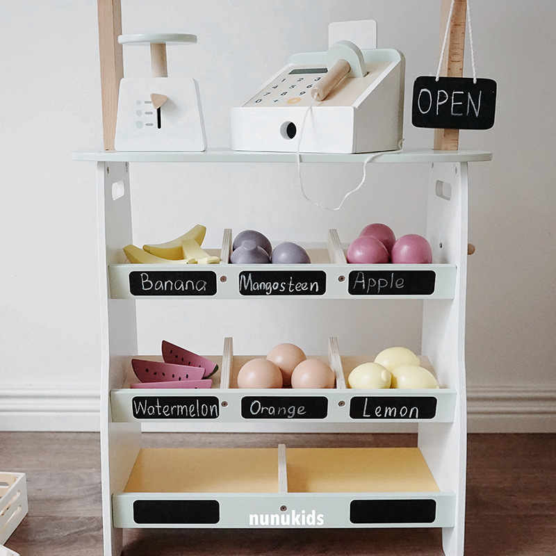 Cross-Border Children Play House Kitchen Toys Sale a Fruit Stall Canteen Supermarket Cash Register Bakery Shopping