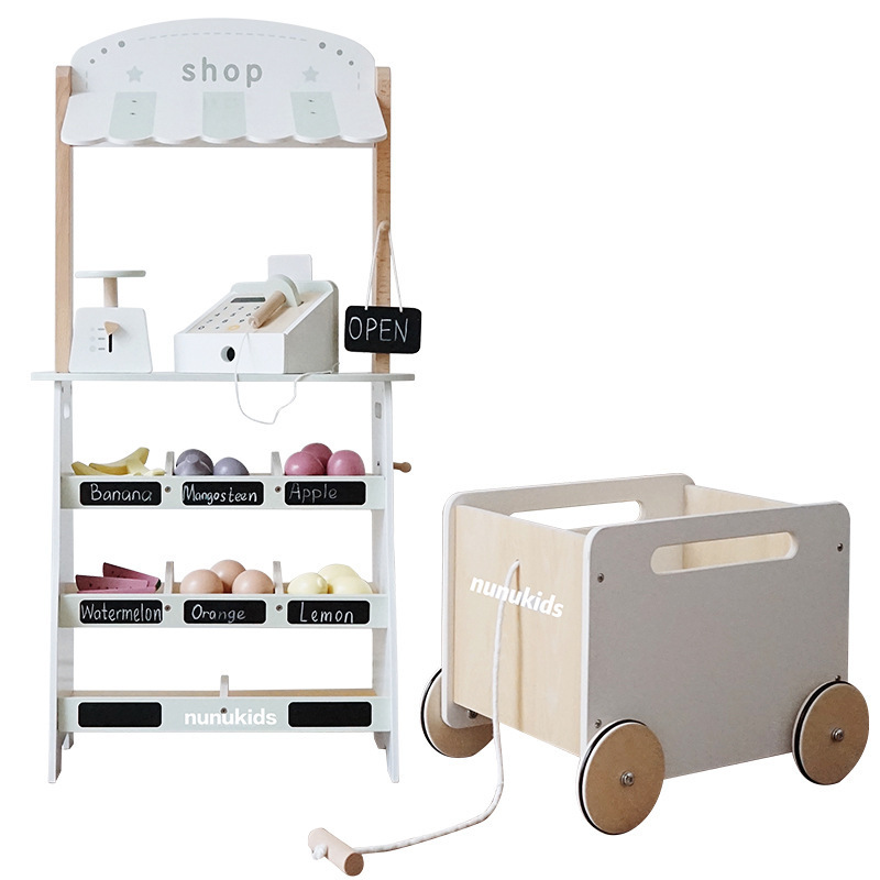 Cross-Border Children Play House Kitchen Toys Sale a Fruit Stall Canteen Supermarket Cash Register Bakery Shopping