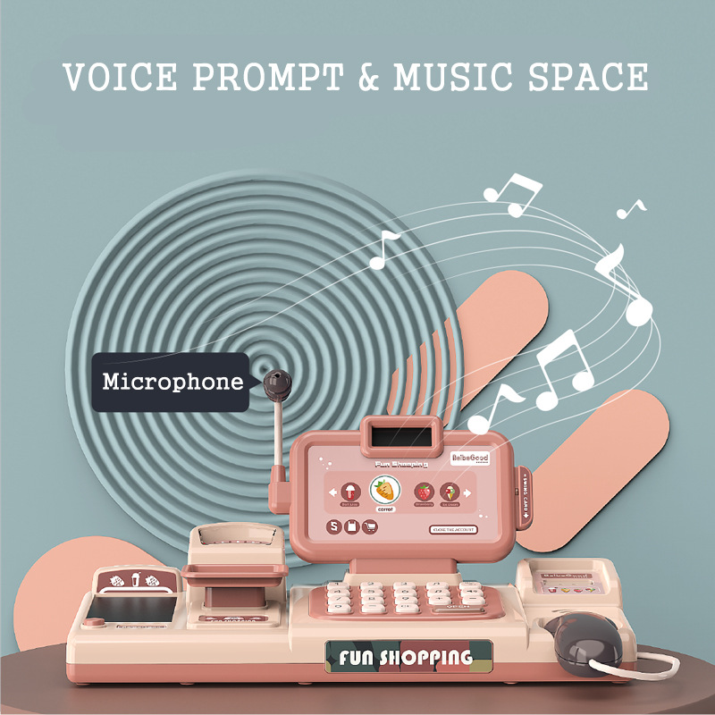 Cross-Border Children's Simulation Voice Scanning Cashier Set Calculator Mobile Payment Cash Register Play House Toys Cross-Border Children's Simulation Voice Scanning Cashier Set Calculator Mobile Payment Cash Register Play House Toys