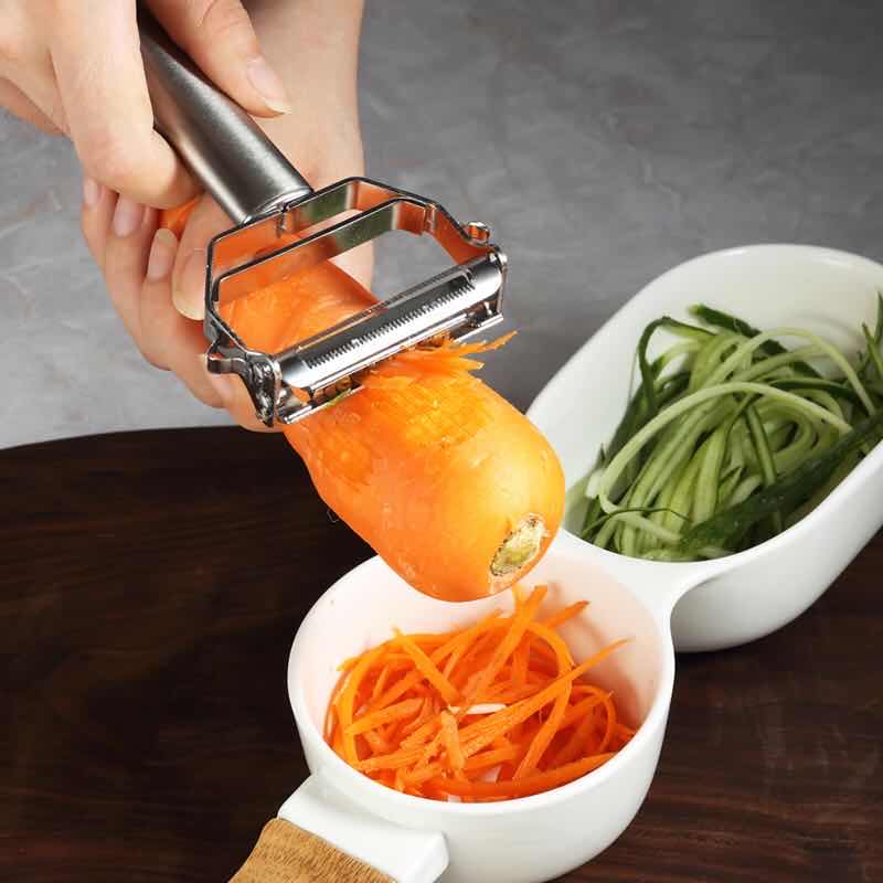 Two-in-One Kitchen Multifunctional Paring Knife Stainless Steel Potato Melon Fruit Grater Household Fruit Peler