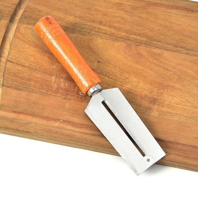 Factory Direct Sales Stainless Steel Wooden Handle Gan Cane Knife Paring Knife Gan Cane Knife Pineapple Knife Cane Knife Melon/Fruit Peeler