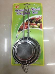 3PC wide-tip ear oil leakage of stainless steel mesh colander