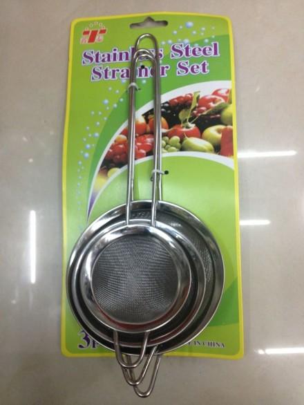 3PC wide-tip ear oil leakage of stainless steel mesh colander
