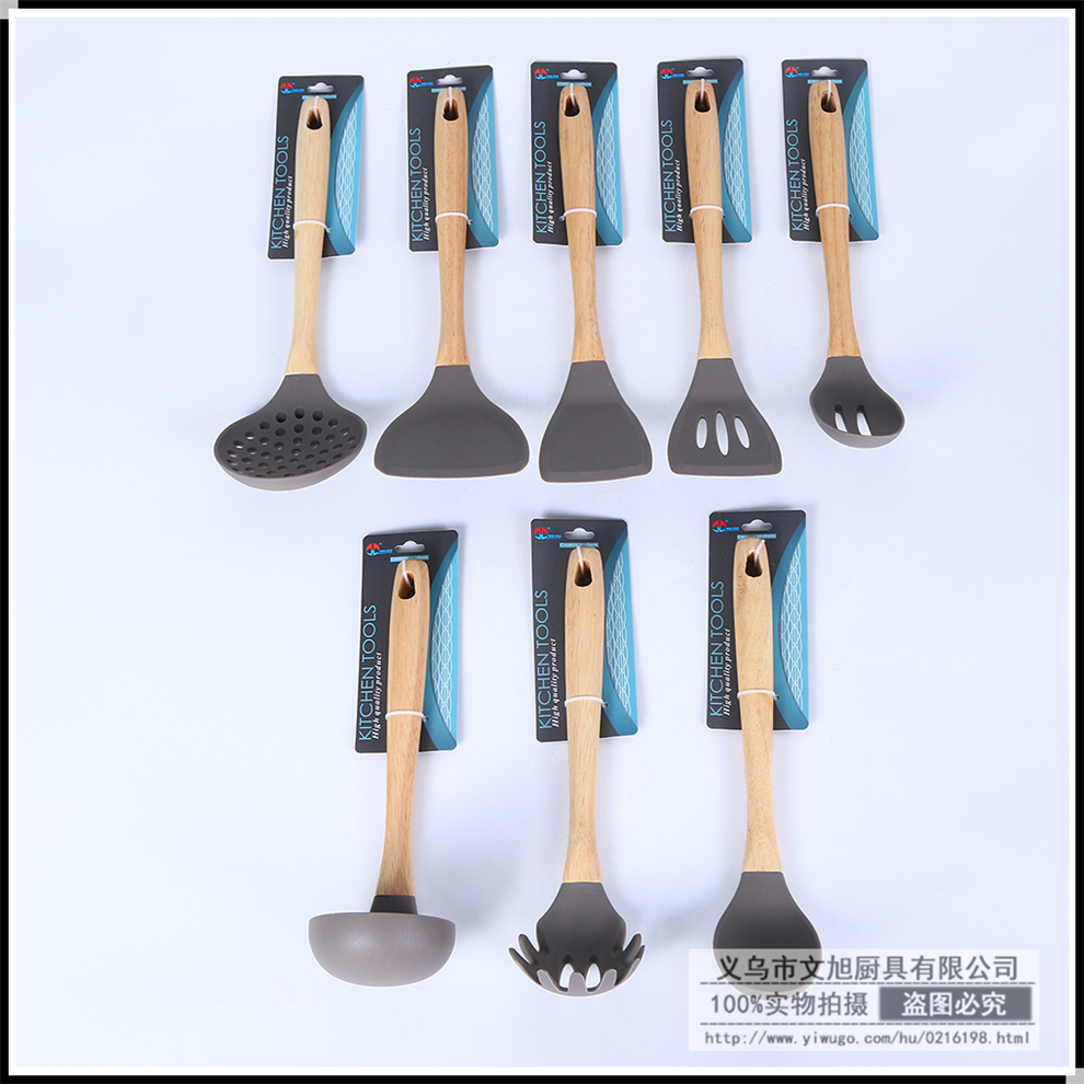 Wooden Handle Non-Stick Spatula Spatula Silicone Kitchenware High Temperature Resistant Oil Brush Cooking Spoon and Shovel Spatula Colander Factory Direct Sales Wooden Handle Non-Stick Spatula Spatula Silicone Kitchenware High Temperature Resistant Oil Brush Cooking Spoon and Shovel Spatula Colander Factory Direct Sales