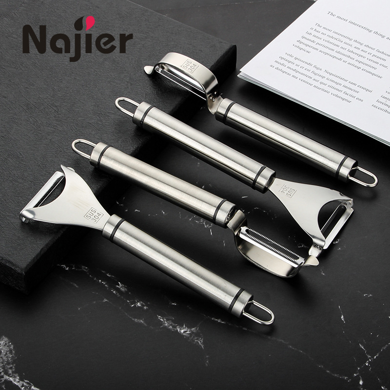 Factory Direct Sales 304 Stainless Steel Peeler Fruit Peeler Multifunction Paring Knife Kitchen Gadgets Wholesale