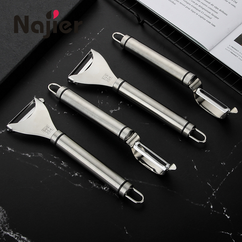 Factory Direct Sales 304 Stainless Steel Peeler Fruit Peeler Multifunction Paring Knife Kitchen Gadgets Wholesale