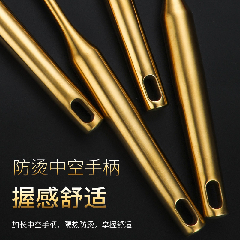 304 Stainless Steel Cooking Spoon and Shovel Soup Colander Spatula Meal Spoon Strainer Spoon Rice Noodle Colander Kitchenware Gift Set Custom Gold Plated 304 Stainless Steel Cooking Spoon and Shovel Soup Colander Spatula Meal Spoon Strainer Spoon Rice Noodle Colander Kitchenware Gift Set Custom Gold Plated