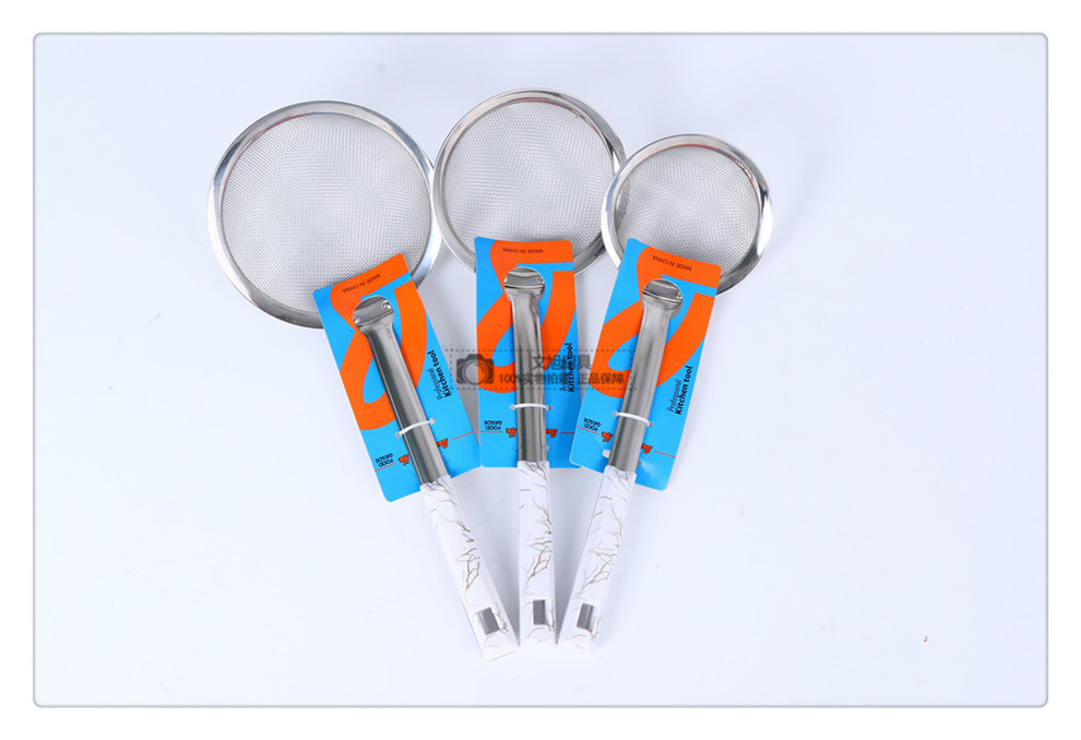 Stainless Steel Colander Punching Oil Leakage Fried Strainer Anti-Scald Strainer Fried Kitchenware