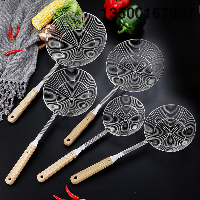 Stainless Steel Strainer Spoon Colander over Bailer Deep Frying Spoon Strainer Spoon Noodles Strainer Spoon Line Drain Skimmer for Scooping up Boiled Foods Colander Kitchen Supplies