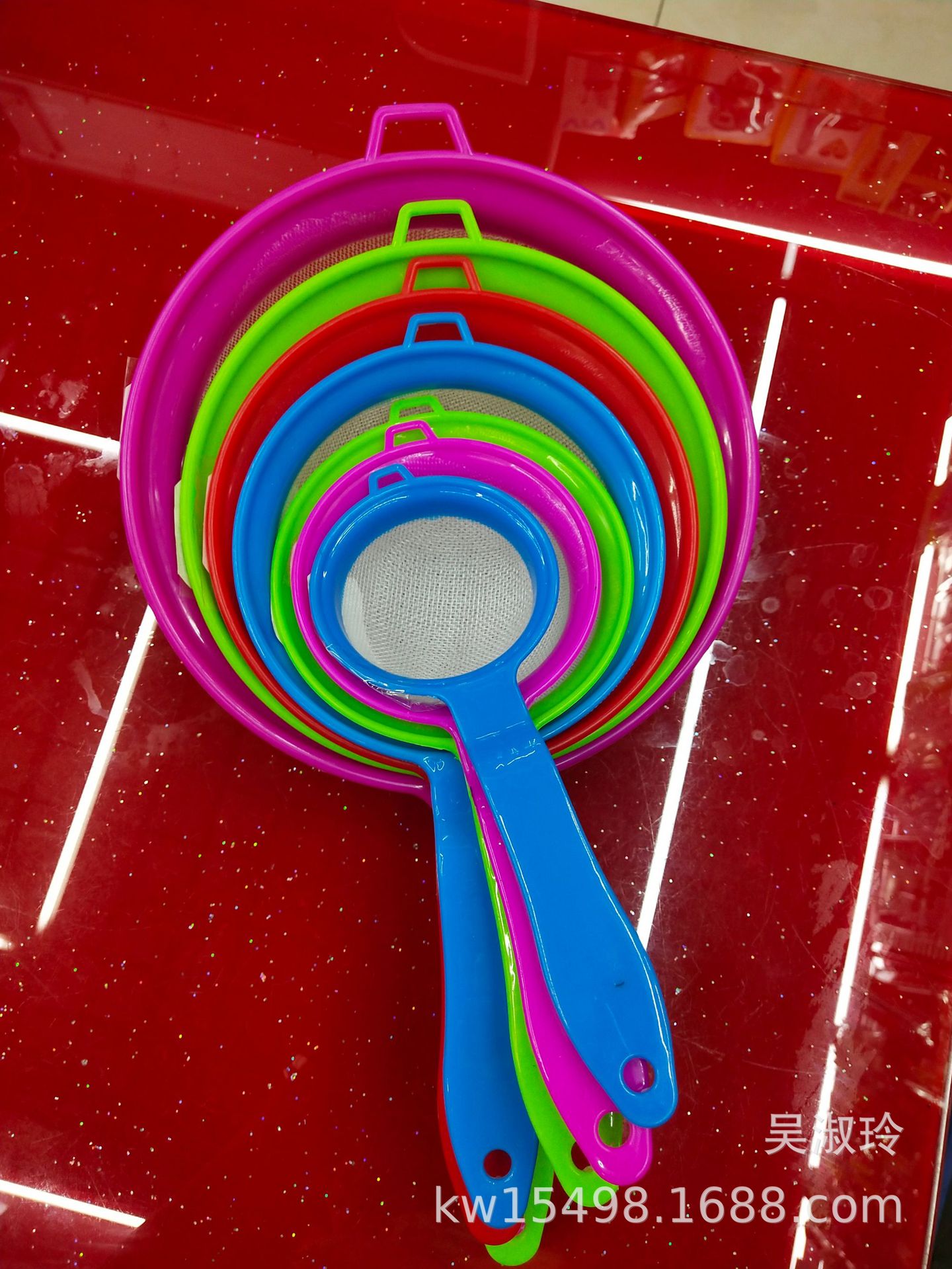 New Plastic Colander Wide Brim Strainer 3-Piece Set Oil Leakage Hot Pot Slotted Ladle Line Leakage Colander Factory Direct Sales