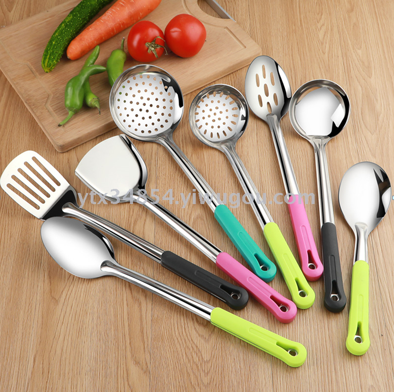 Hot Sale Wood Grain Ladel 12 Colander Factory Direct Sales Stainless Steel Kitchenware Home Kitchen Supplies Wholesale