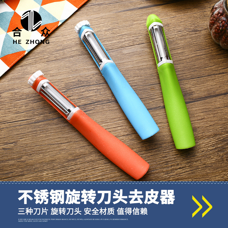 Hezhong Three-in-One Multifunctional Paring Knife Tools for Cutting Fruit Rotating Peeling Peeler Grater Kitchen Gadget Hezhong Three-in-One Multifunctional Paring Knife Tools for Cutting Fruit Rotating Peeling Peeler Grater Kitchen Gadget