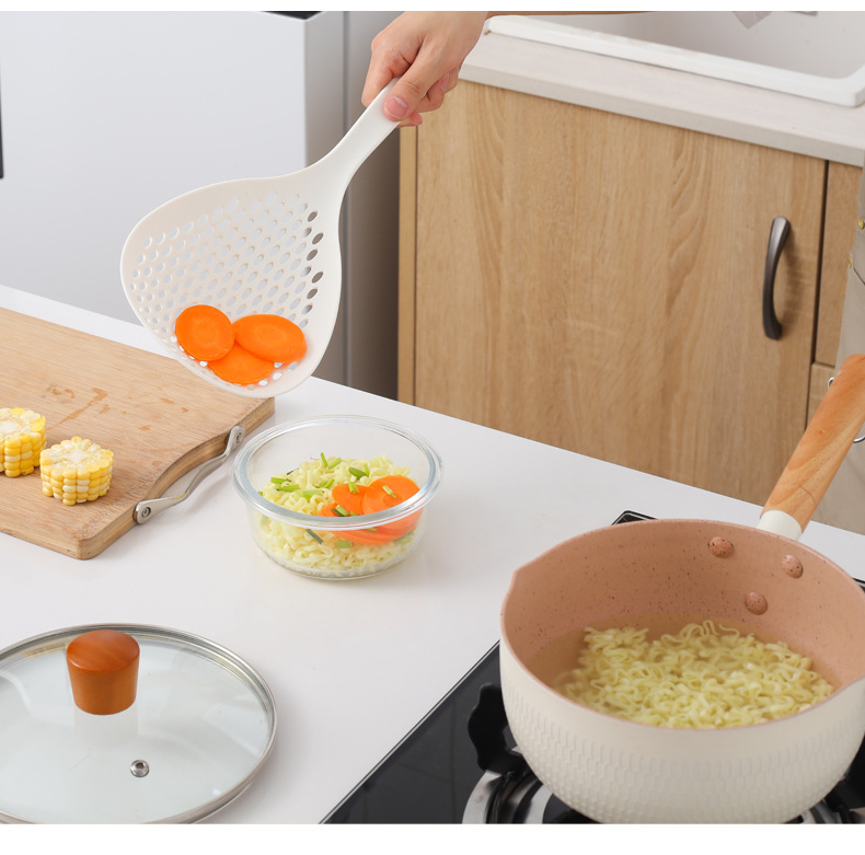 Plastic Net Hongda Colander Kitchen Strainer Long Handle Hot Pot Dumpling Noodles Soup round High Temperature Resistant Artifact Plastic Net Hongda Colander Kitchen Strainer Long Handle Hot Pot Dumpling Noodles Soup round High Temperature Resistant Artifact