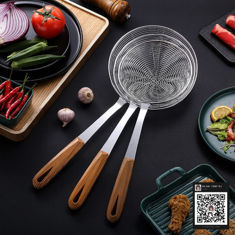 Stainless Steel Skimmer Colander Strainer Domestic Hot Pot Strainer Deep Frying Spoon Dumplings Pasta Spoon Strainer Large