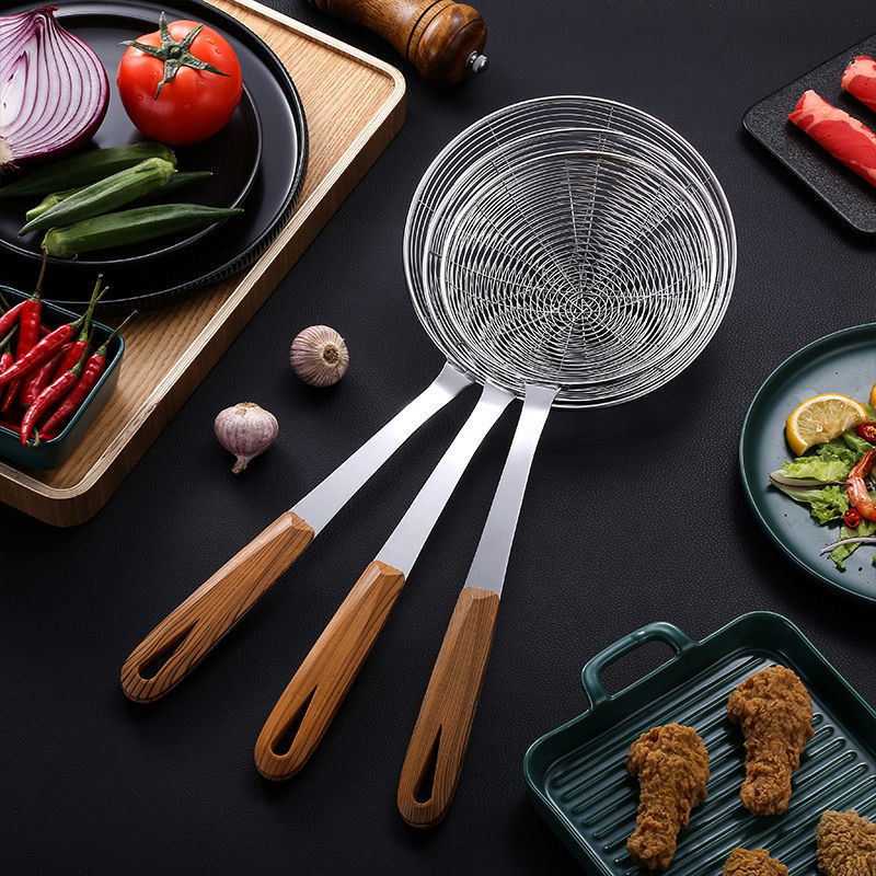 Stainless Steel Skimmer Colander Strainer Domestic Hot Pot Strainer Deep Frying Spoon Dumplings Pasta Spoon Strainer Large