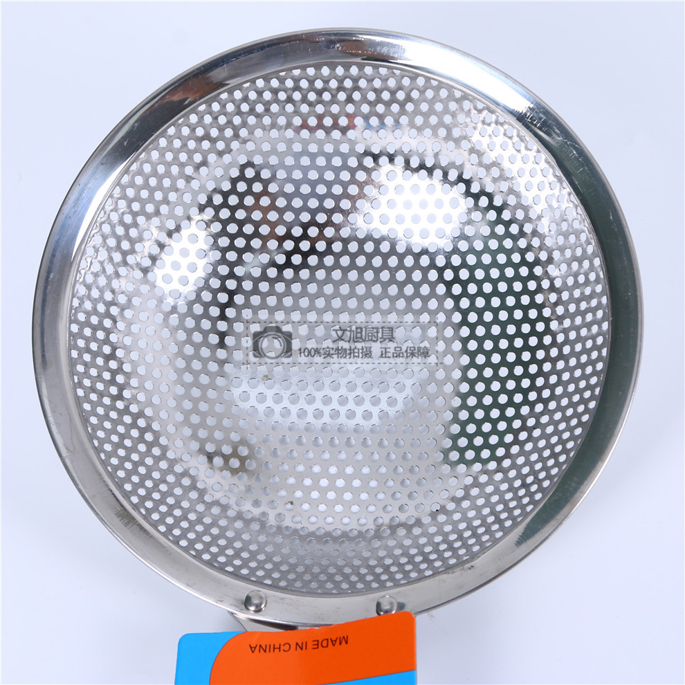 Household Kitchen Basket Strainer Strainer Noodle Strainer Frying Filter Short Handle Punching Deep Colander