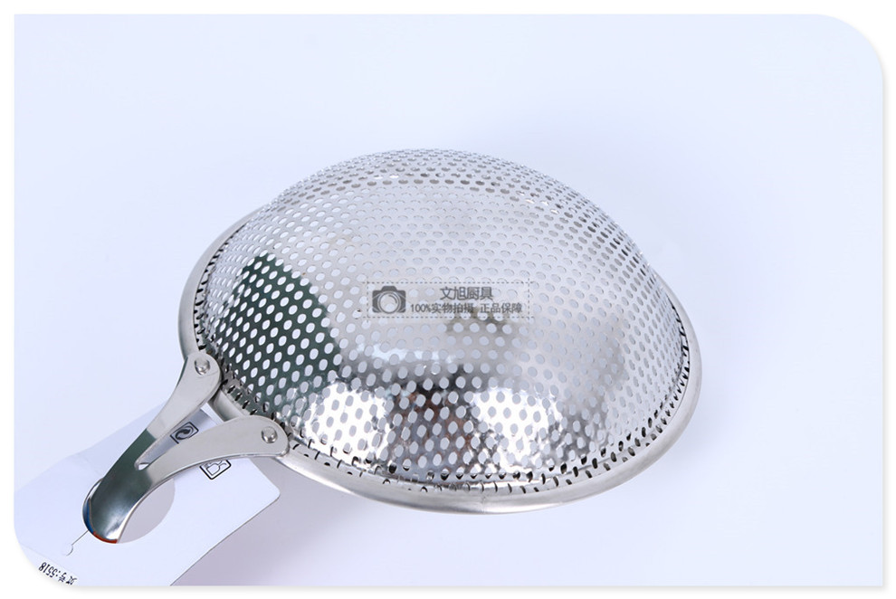 Household Kitchen Basket Strainer Strainer Noodle Strainer Frying Filter Short Handle Punching Deep Colander Household Kitchen Basket Strainer Strainer Noodle Strainer Frying Filter Short Handle Punching Deep Colander