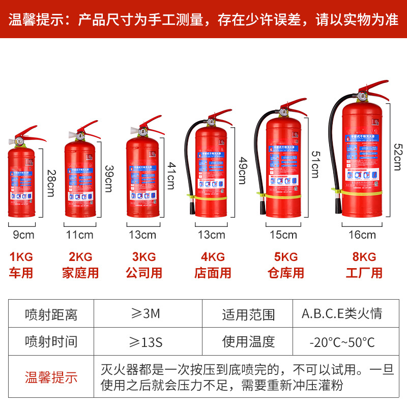 New National Standard Fire Extinguisher 4kg Wholesale Fire Equipment Fire Extinguisher Dry Powder Portable Fire Extinguisher