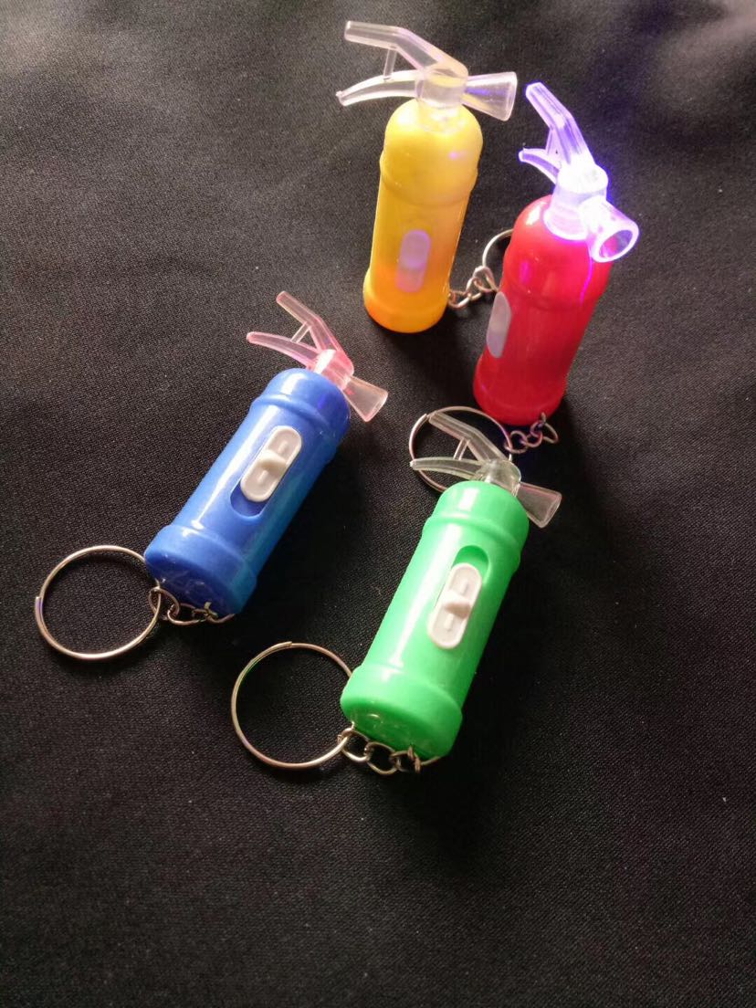 A Fire extinguisher has added a key chain LED key chain lamp