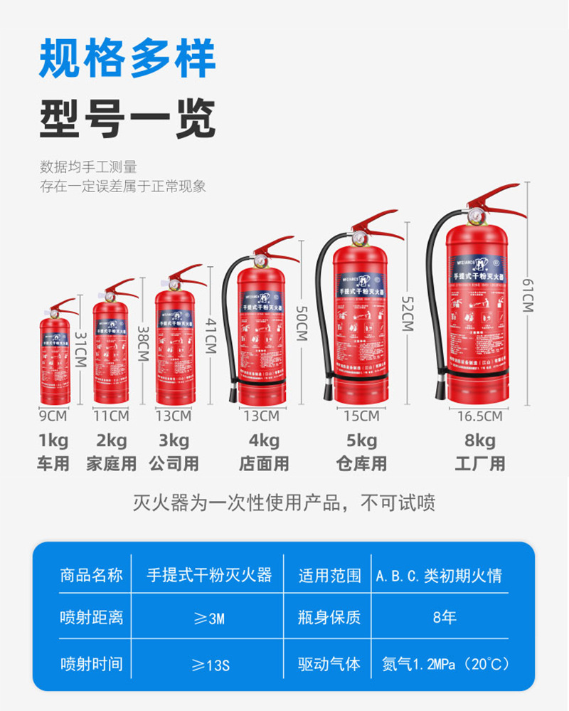 Fire Extinguisher 4kg Dry Powder Portable Fire Extinguisher VehicleMounted Home Use 1kg 3kg 5kg Fire Fighting Equipment Fire Extinguisher 4kg Dry Powder Portable Fire Extinguisher VehicleMounted Home Use 1kg 3kg 5kg Fire Fighting Equipment