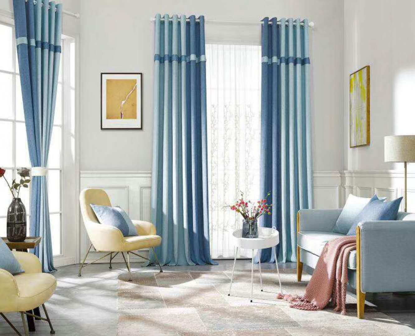 Modern simple custom curtain products shading pure color cotton and linen curtain fabric gauze curtain Nordic wind Modern simple custom curtain products shading pure color cotton and linen curtain fabric gauze curtain Nordic wind