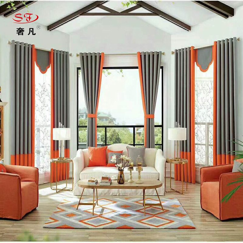 Modern simple custom curtain products shading pure color cotton and linen curtain fabric gauze curtain Nordic wind Modern simple custom curtain products shading pure color cotton and linen curtain fabric gauze curtain Nordic wind