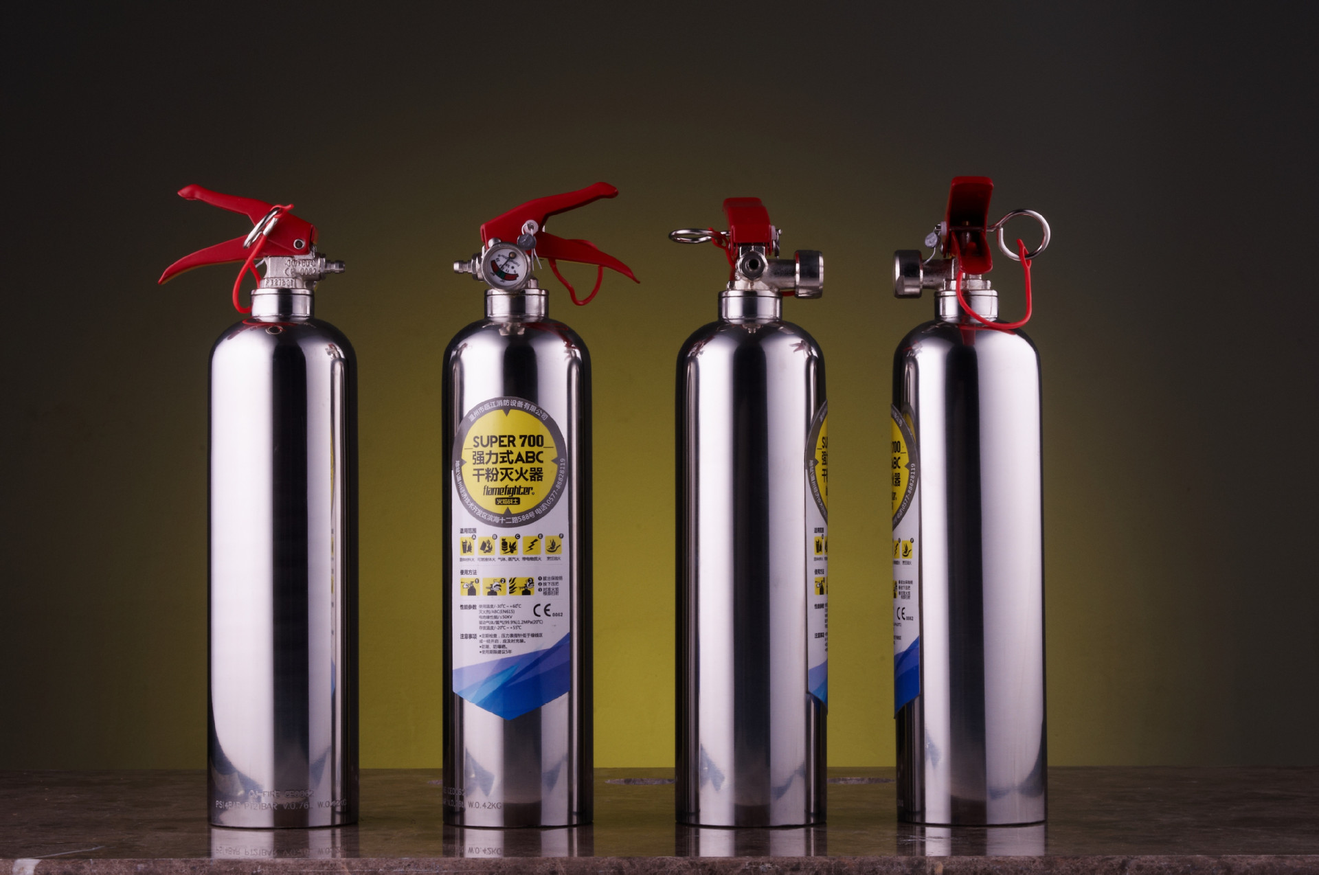 Portable dry powder fire extinguisher portable mini stainless steel portable 700G Portable dry powder fire extinguisher portable mini stainless steel portable 700G