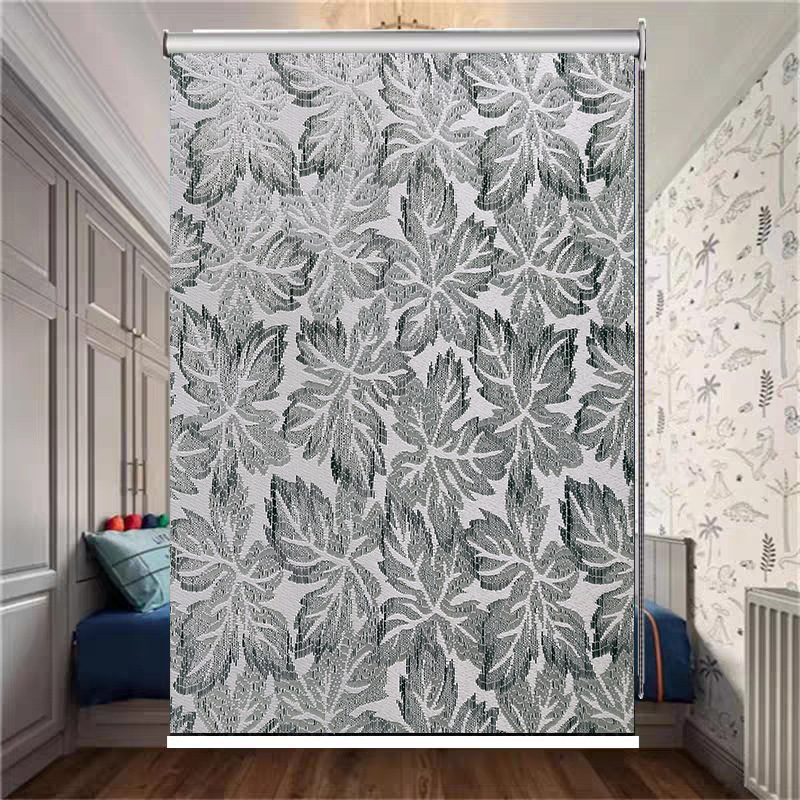 Factory Direct European Simple Office shading and shading Jacquard thickened roller Curtain Fabric Finished Products Factory Direct European Simple Office shading and shading Jacquard thickened roller Curtain Fabric Finished Products