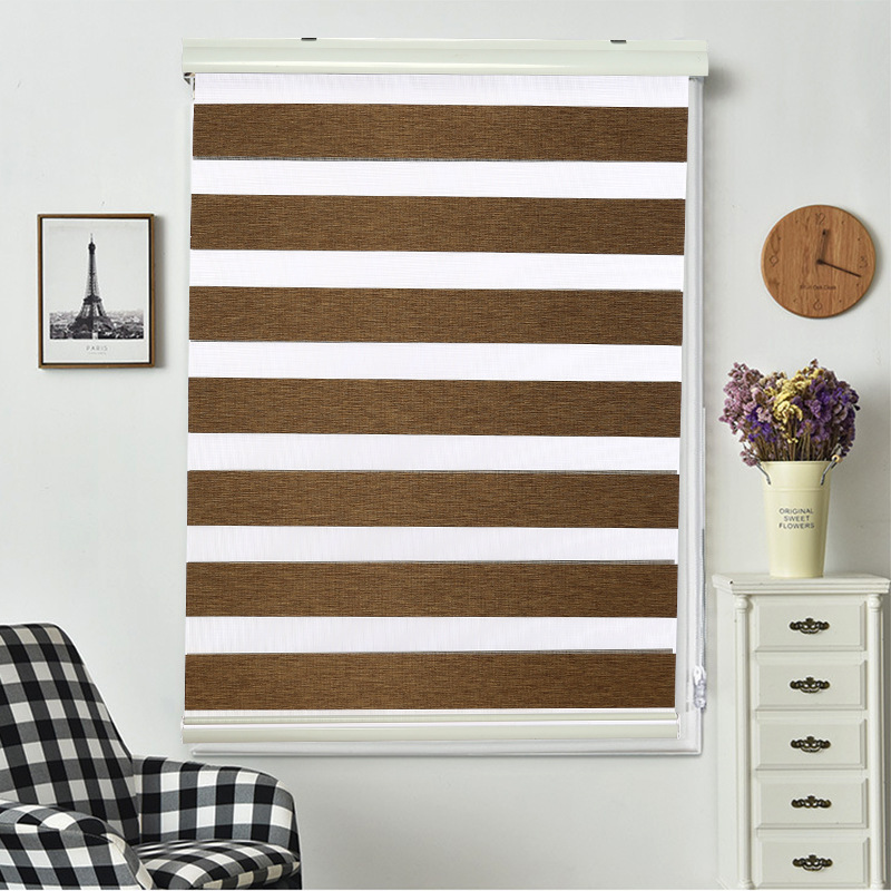 Factory Direct Sales Home Decoration Hotel Office Roller Shutter Simple European Vintage Jacquard Soft Gauze Curtain Fabric Finished Product
