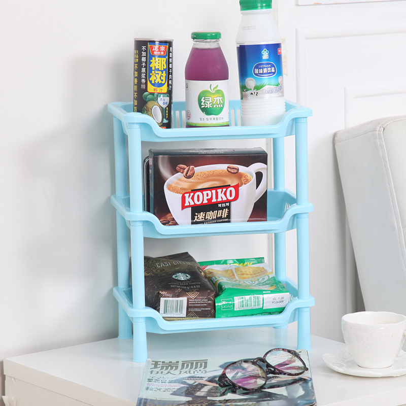 Korean Style Bathroom Three-Layer Square Storage Rack Plastic Storage Shelf Bathroom Kitchen Storage Rack Floor-Type Tripod Korean Style Bathroom Three-Layer Square Storage Rack Plastic Storage Shelf Bathroom Kitchen Storage Rack Floor-Type Tripod