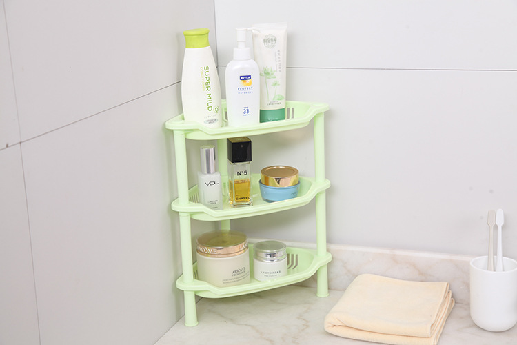 Korean Style Bathroom Three-Layer Square Storage Rack Plastic Storage Shelf Bathroom Kitchen Storage Rack Floor-Type Tripod Korean Style Bathroom Three-Layer Square Storage Rack Plastic Storage Shelf Bathroom Kitchen Storage Rack Floor-Type Tripod